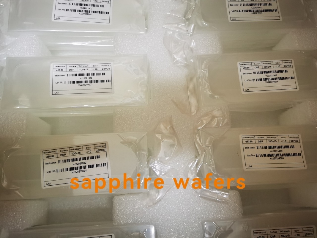Dia50.8mm Thic100+/-15um Sapphire Substrate Wafer High Optical Transmittance DSP/SSP