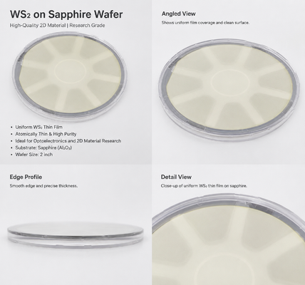 قیمت مناسب WS2 روی سفیر Wafer 2D نیمه هادی فیلم Tungsten Disulfide بر روی زیربنای سفیر آنلاین